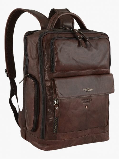 Zaino porta PC in pelle Aeronautica militare AM 305 Moro
