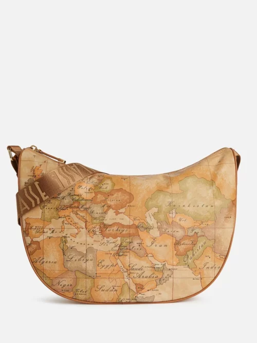 Alviero Martini Prima Classe Geo Soft tracolla a mezzaluna grande S008 6001 Castagna
