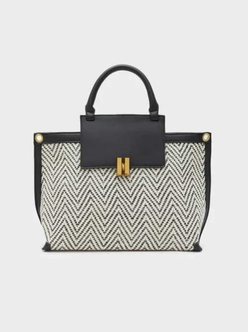 Borsa a mano Tessuto e Paglia Nali Musa Nabs0018 Nero